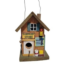 Rustic Wooden Birdhouse Hardware Store Building Supplies Farm Equipment Decor